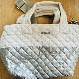 Mz Wallace Bright White/Tin Metallic Colorblock Medium Sutton